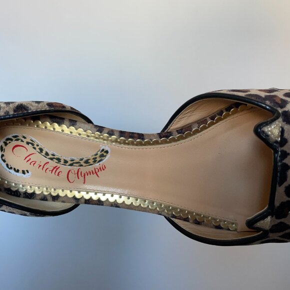 Charlotte Olympia Kitty Leopard D'orsay Flats - Picture 3 of 7
